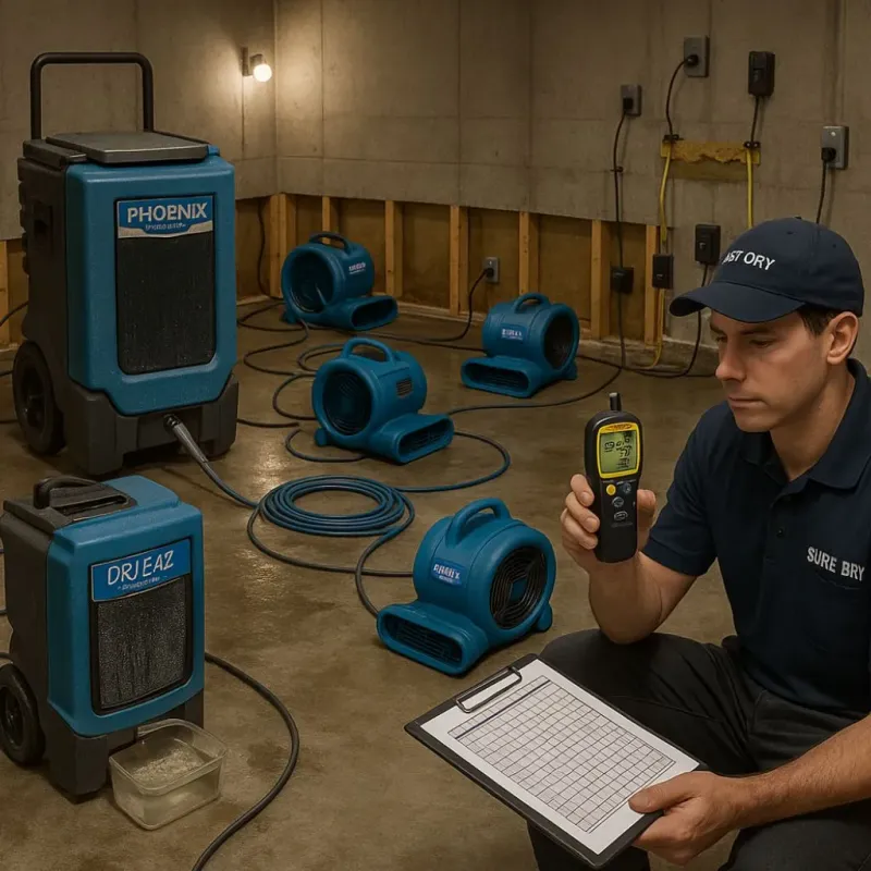 Structural Drying and Dehumidification process in Iredell County, NC